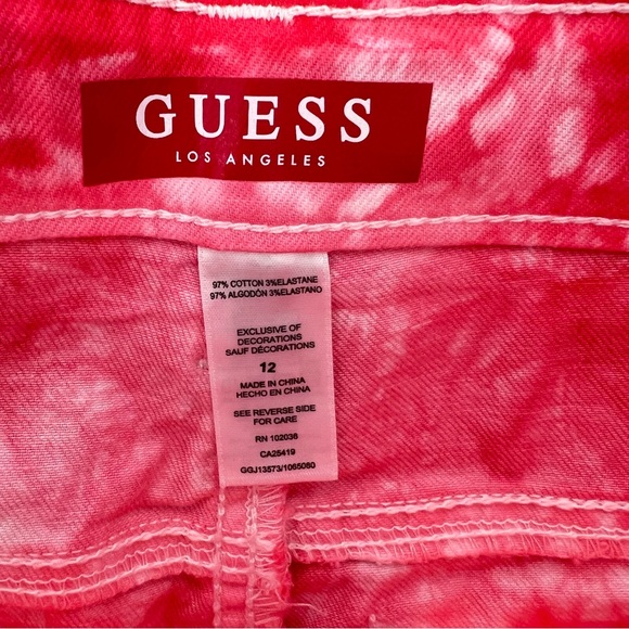 NWT guess shirt pink tie dye youth kids 12 - Picture 6 of 7